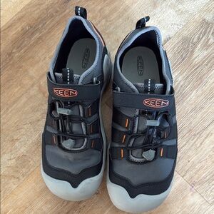 Keen Black and Gray Adventure Shoes with Orange Highlights